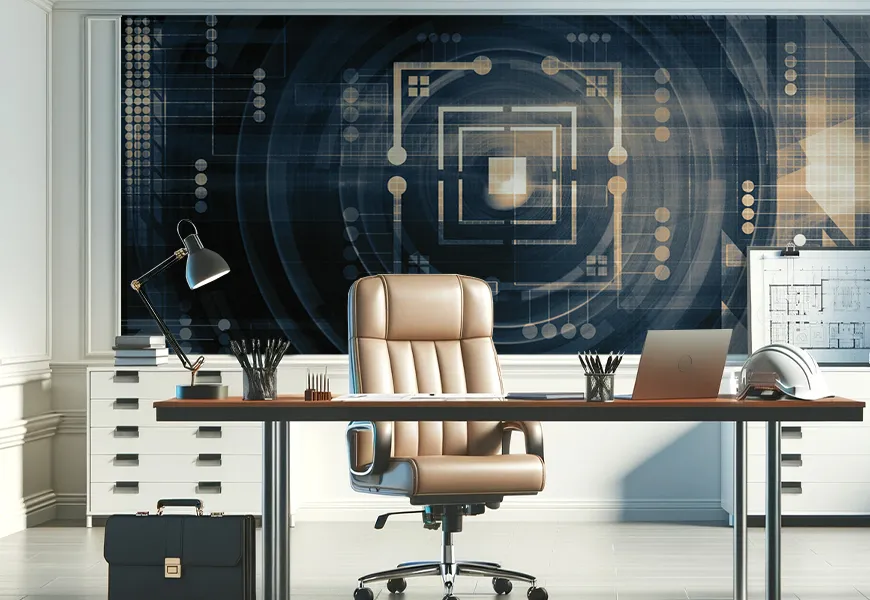 پوستر دیواری سه بعدی دفتر مهندسی نماد تکنولوژی
